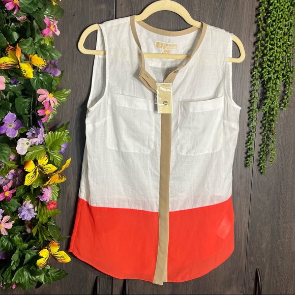 „💙2/$40💙NWT Michael Kors Sleeveless Button Down Blouse Size Small - Picture 4 of 16